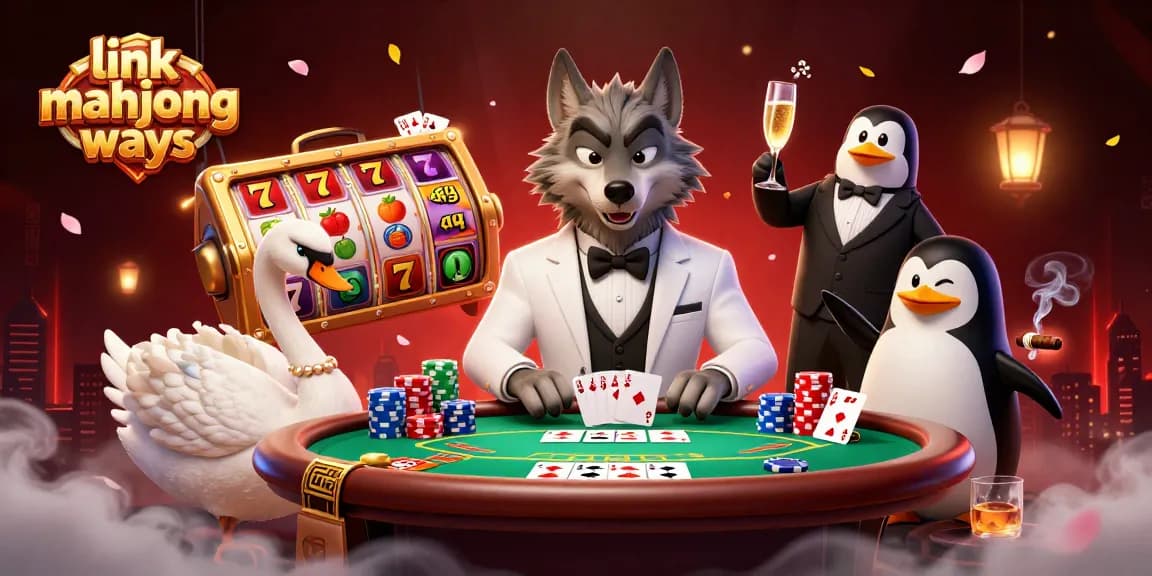 Experience the thrill of link mahjong ways in this vibrant casino-themed 3D illustration.