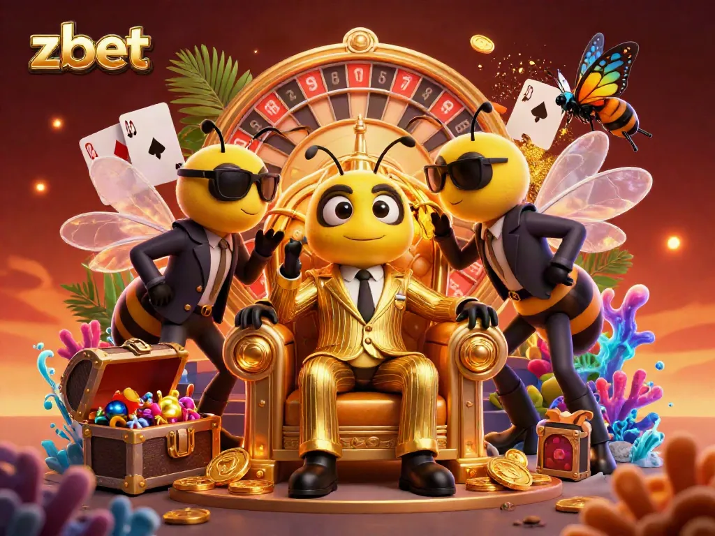 Zbet offers thrilling betting experiences with a vibrant 3D casino scene featuring dynamic game elements.