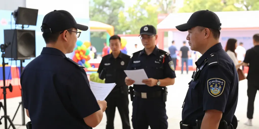 Security Guards providing professional services at a community event, ensuring safety and reliability.