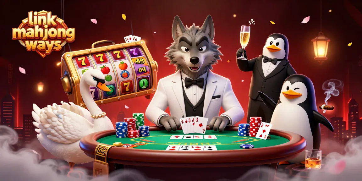 Experience the thrill of link mahjong ways in this vibrant casino-themed 3D illustration.